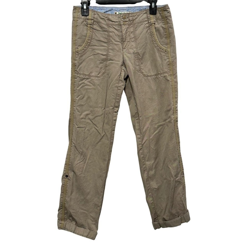 Hei Hei Anthropologie Khaki Cargo Pants Braided‎ Trim Tan Straight Leg Womens 4